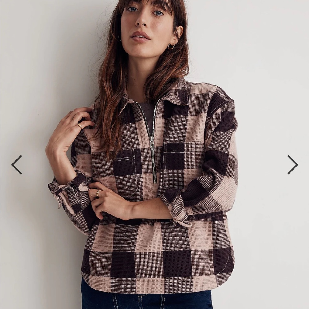 Madewell Waffle Half-zip Popover shirt S